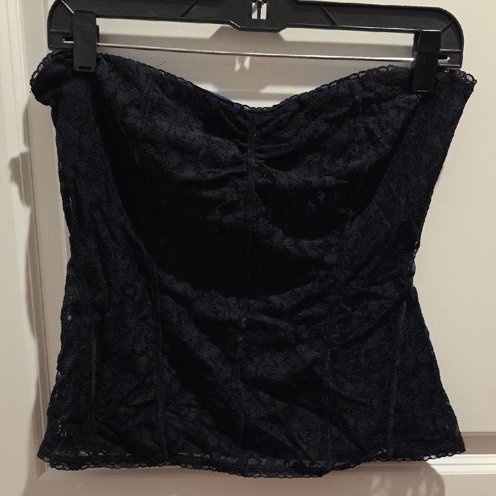 Express Black Lace Strapless Top